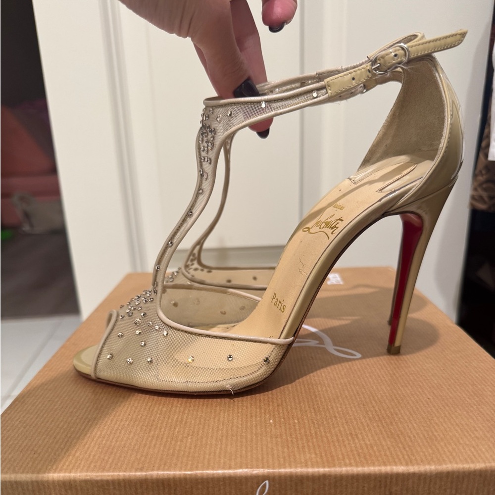 Christian Louboutin Gold Embellished Heels